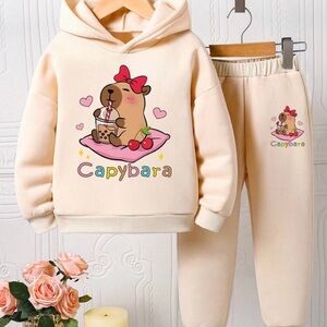 Cute Capybara Hoodie and Pants Set